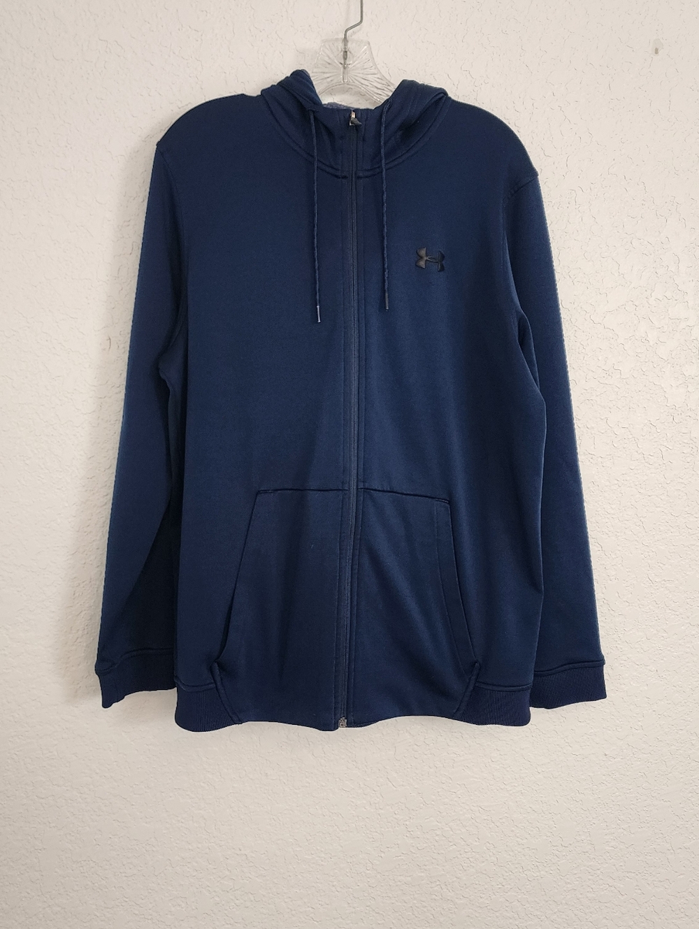Under Armour Men's Coldgear Loose Fit Zip Up Hoodie Dark Blue Size L Athleisure